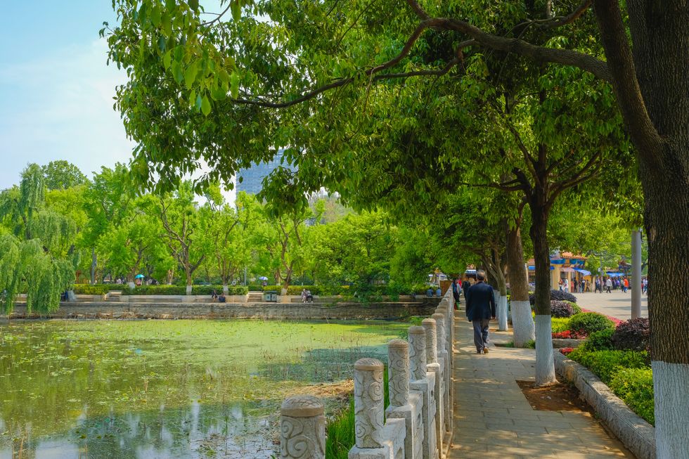 Pedestrian in Kunming city, China - stock photo