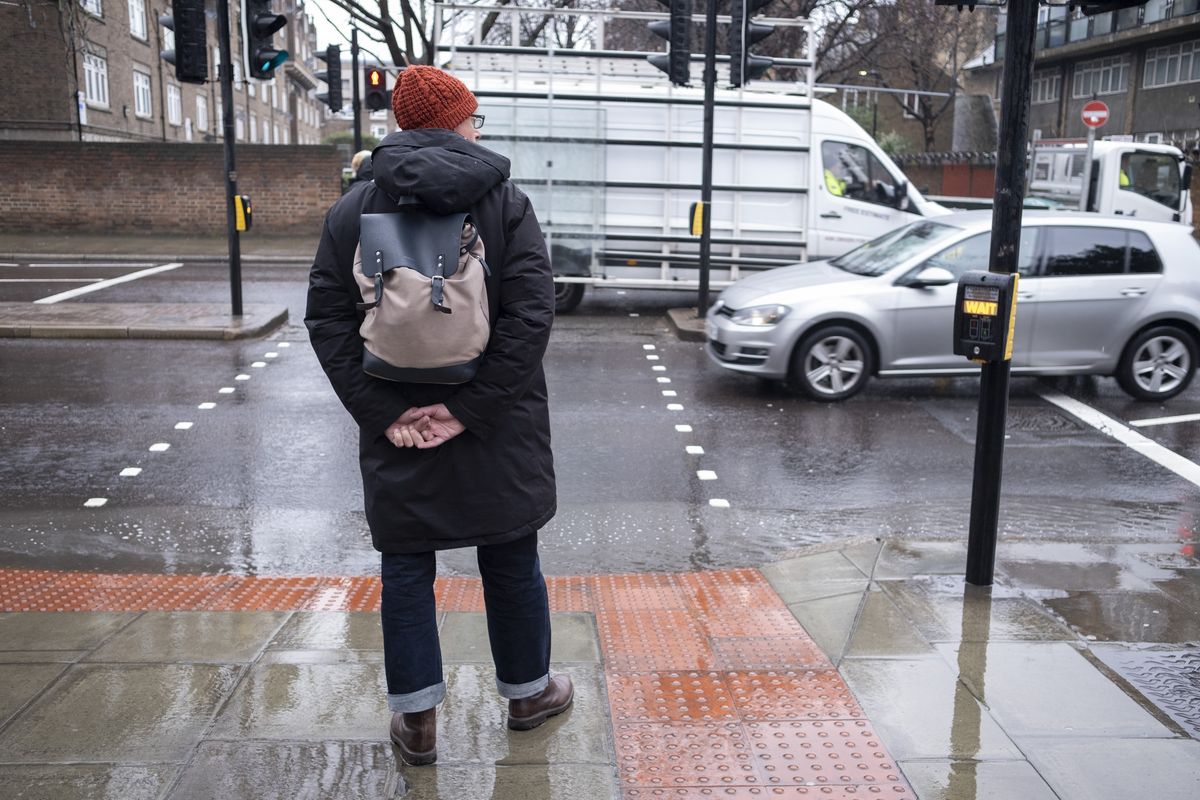Pedestrians crossing road