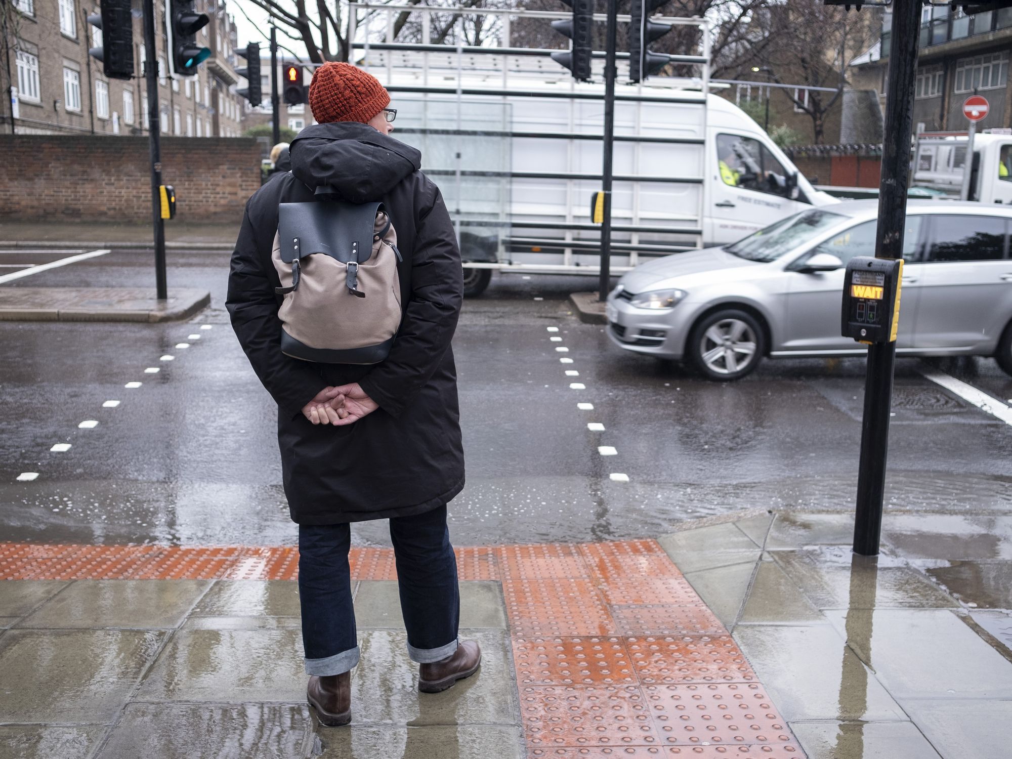 Pedestrians crossing road