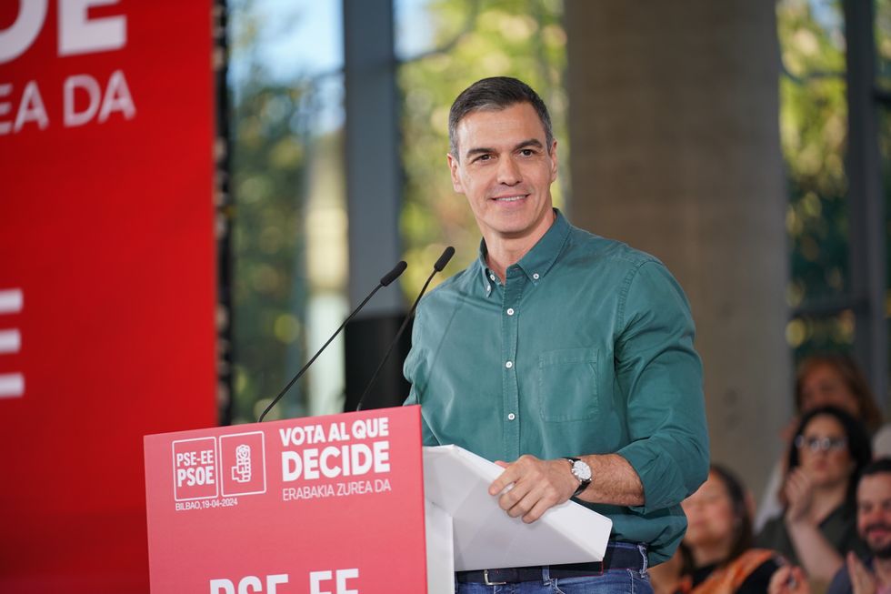 Pedro Sanchez during a rally