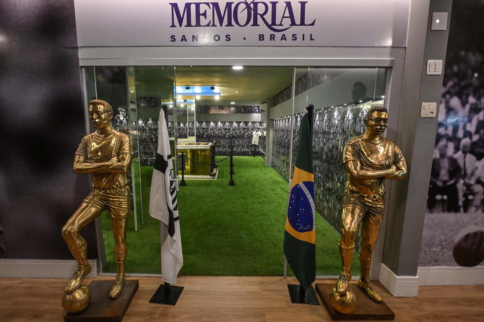 Pele's mausoleum is located on the second floor of a high-rise cemetery