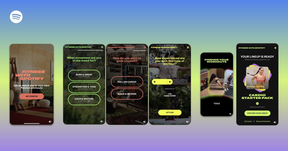 Peloton classes on Spotify app