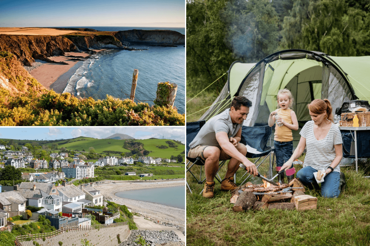 Pembrokeshire Coast walk / Cornwall aerial view / family camping