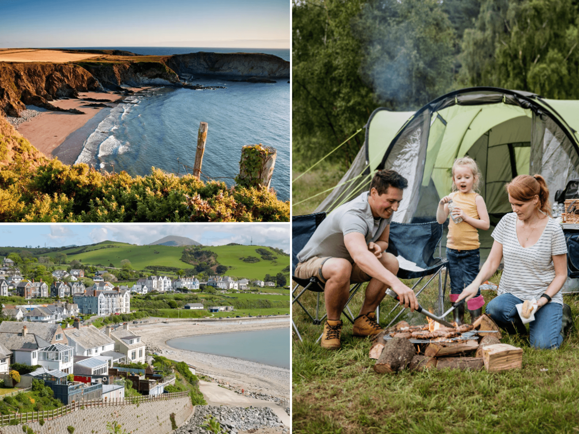Pembrokeshire Coast walk / Cornwall aerial view / family camping