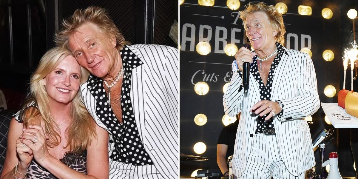 NextImg:Rod Stewart, 79, poses for rare family snap at milestone celebration amid backlash to Trump attack