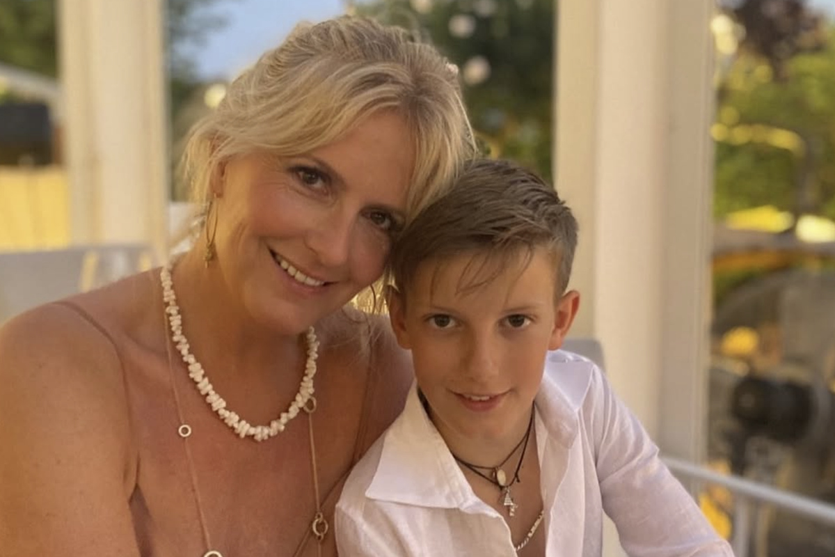 Penny Lancaster and son Aiden