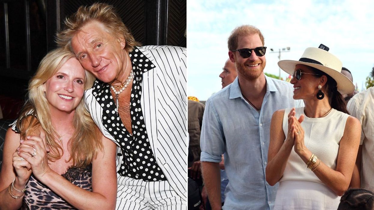 Penny Lancaster, Rod Stewart, Prince Harry and Meghan Markle
