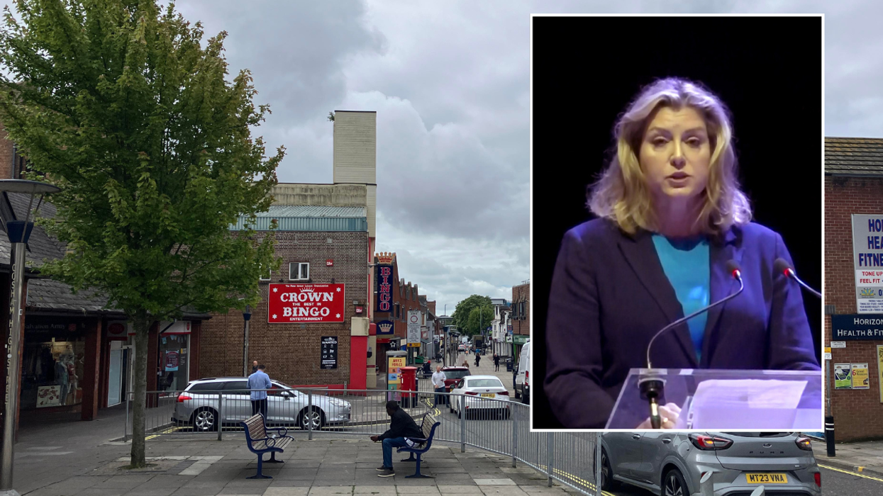 Penny Mordaunt and general view of Portsmouth city
