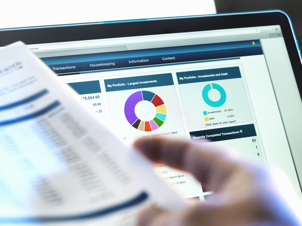 Pension portfolio on screen