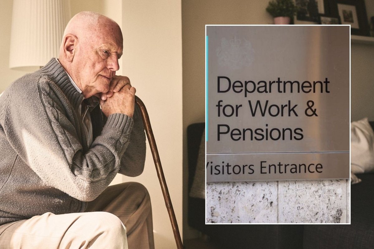 Pensioner and DWP sign