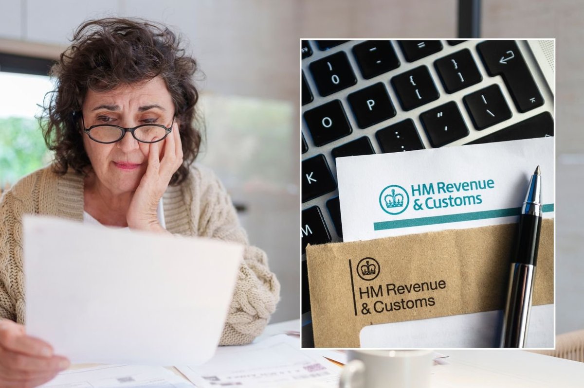 Pensioner looking at letter and HMRC letter
