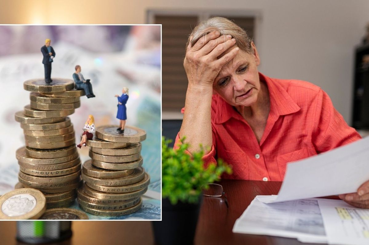 Pensioner looking stressed and pounds