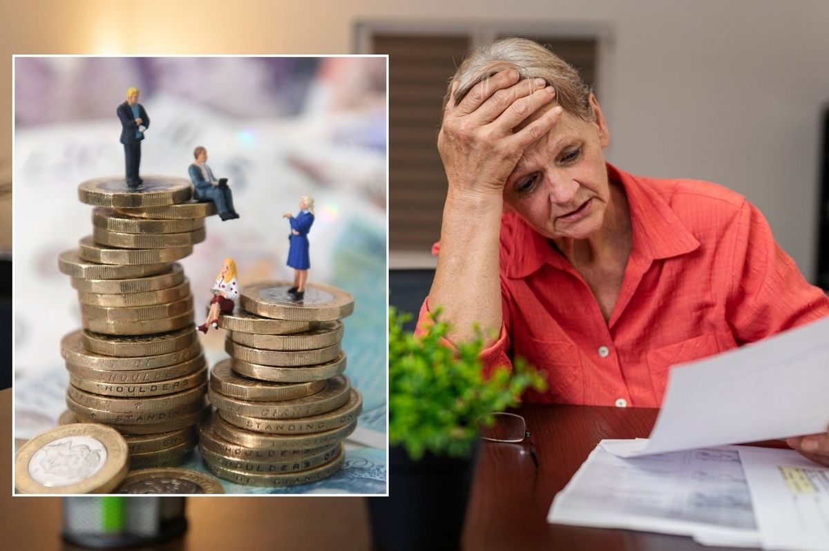 Pensioner looking stressed and pounds