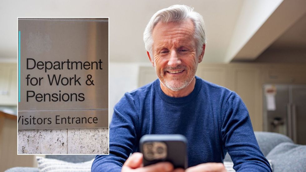 Pensioner on phone and DWP