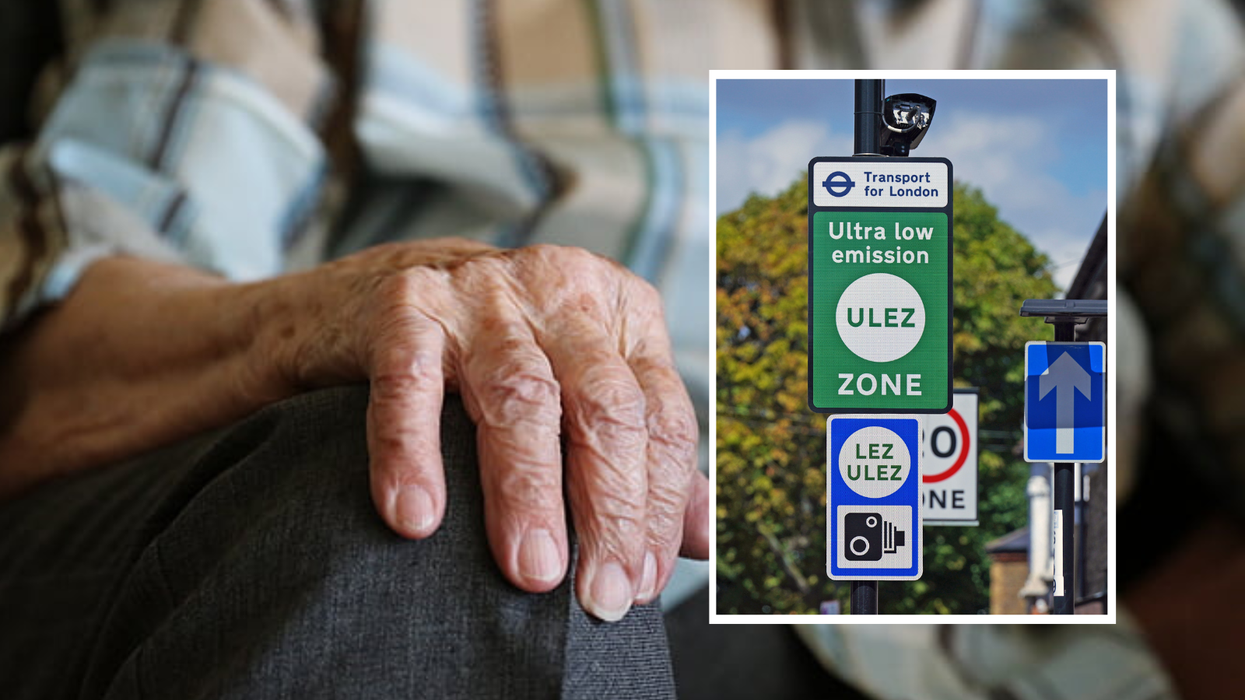 Pensioner (stock) with composite of Ulez sign