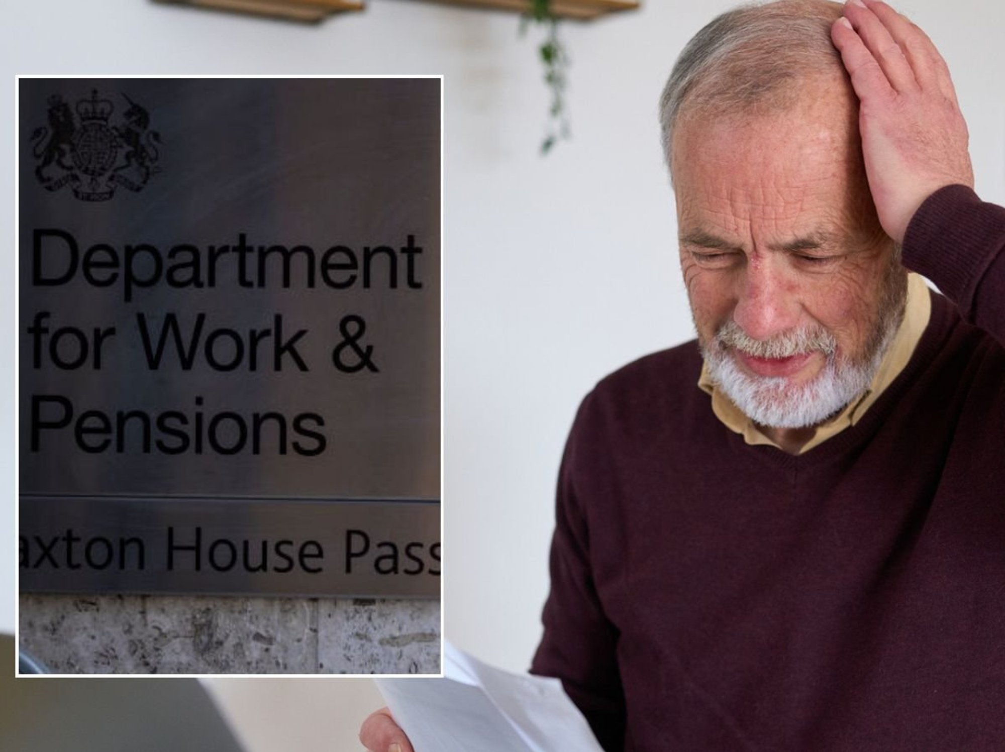 Pensioner worried and DWP sign