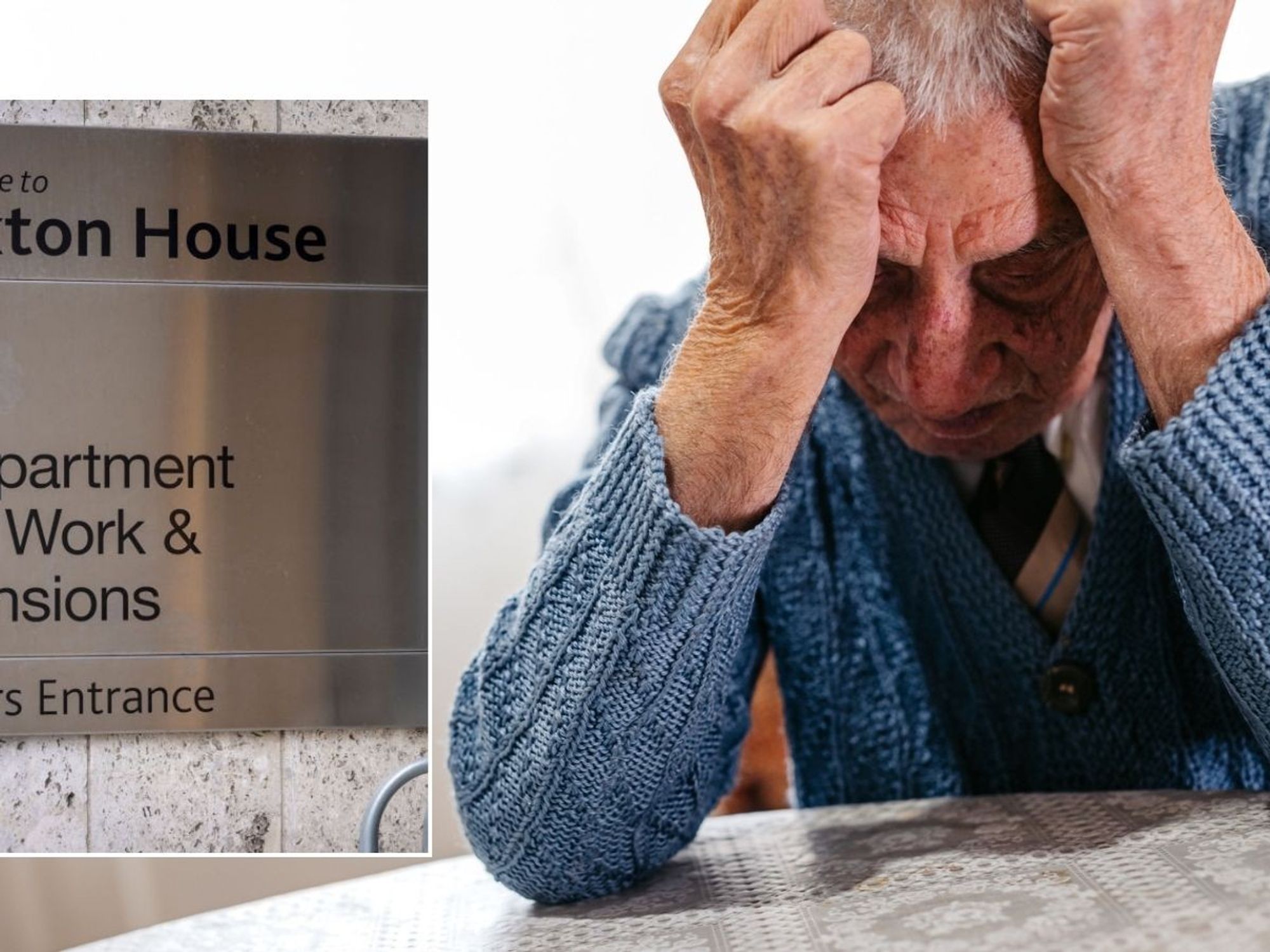 Pensioner worry and DWP sign