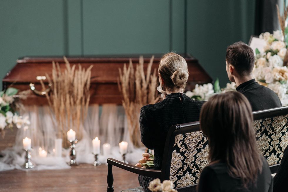 People at a funeral