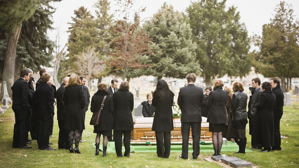 People at a funeral