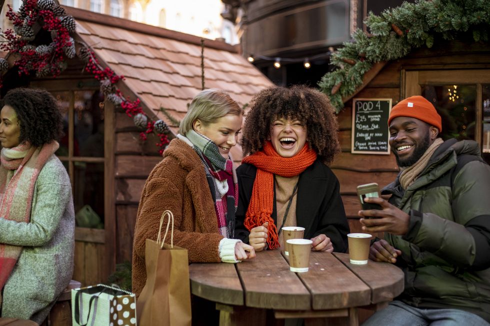 People at Christmas market