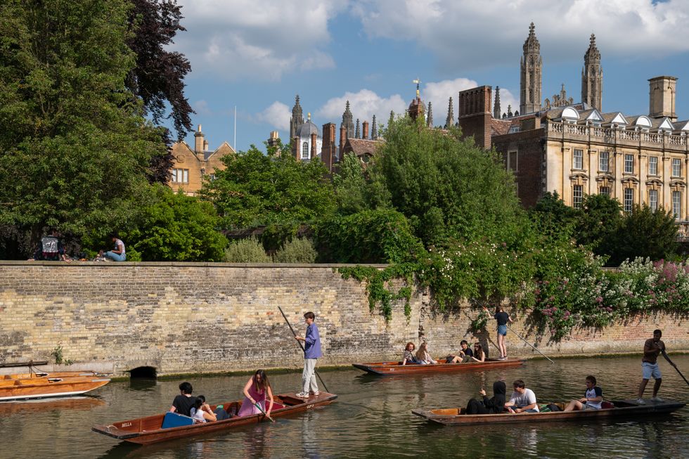 People enjoy punt tours along the River Cam in Cambridge. Wednesday could be the hottest day of the year so far as parts of the UK are set to bask in 30-degree heat.