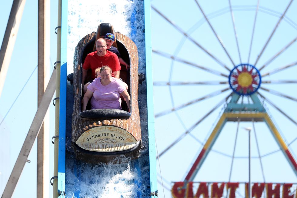 People enjoy the log flume ride at Skegness Pleasure Beach