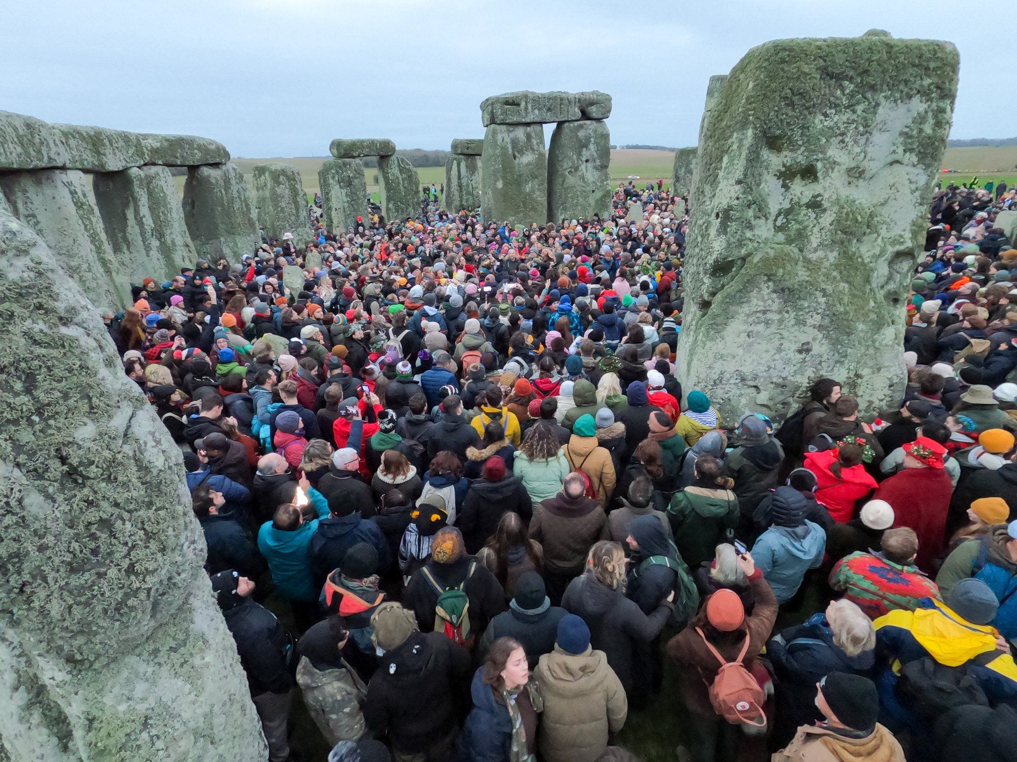 People gather at Stonehenge for the solstice
