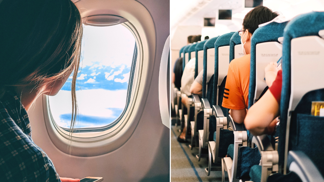 People in seats on plane