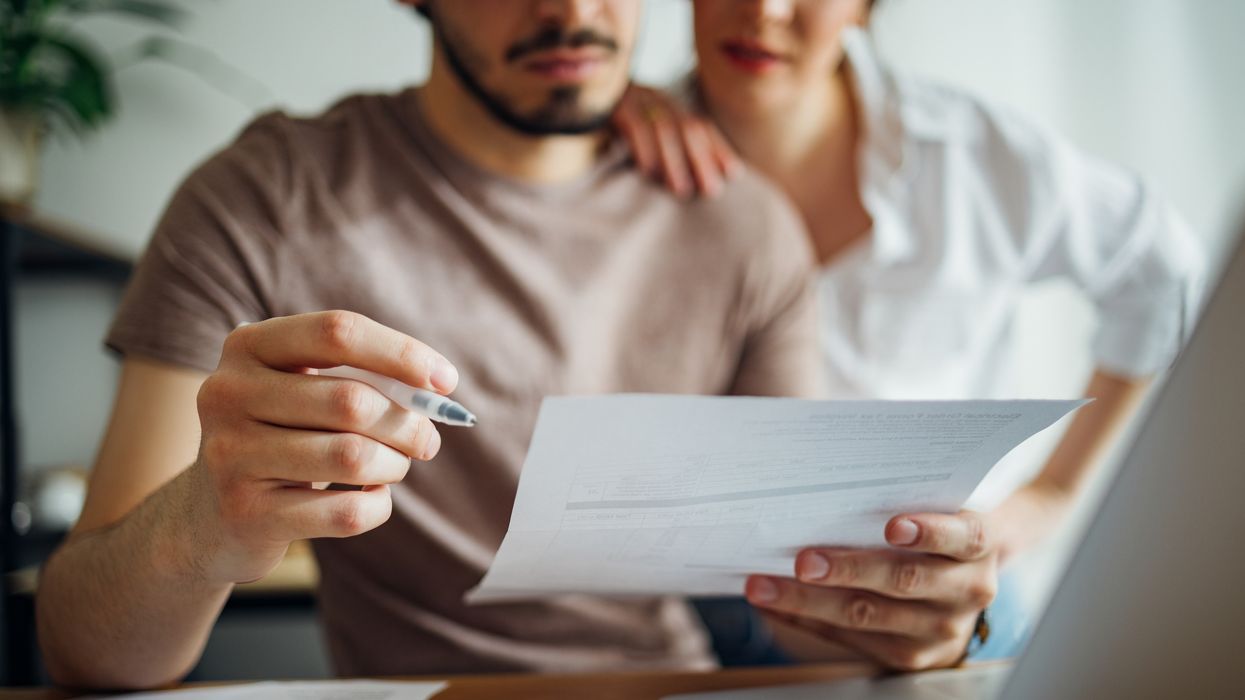 People look at energy bills