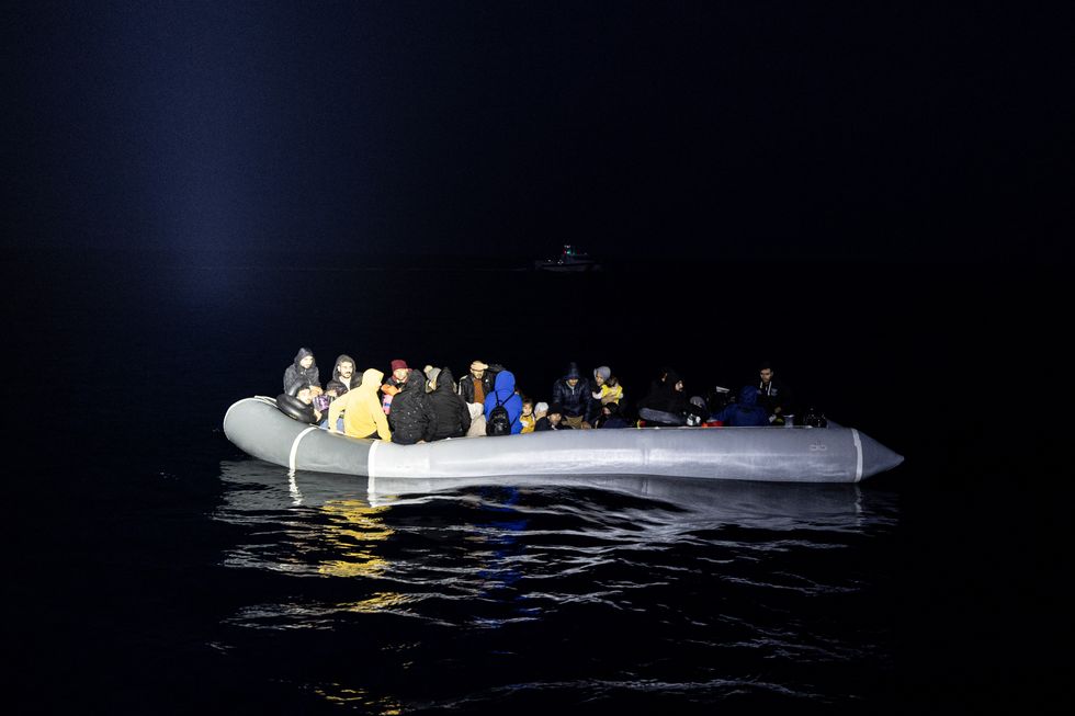 People on a small boat