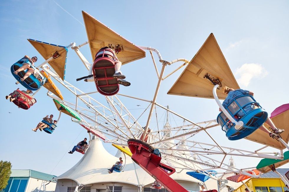 People on rides at Butlins
