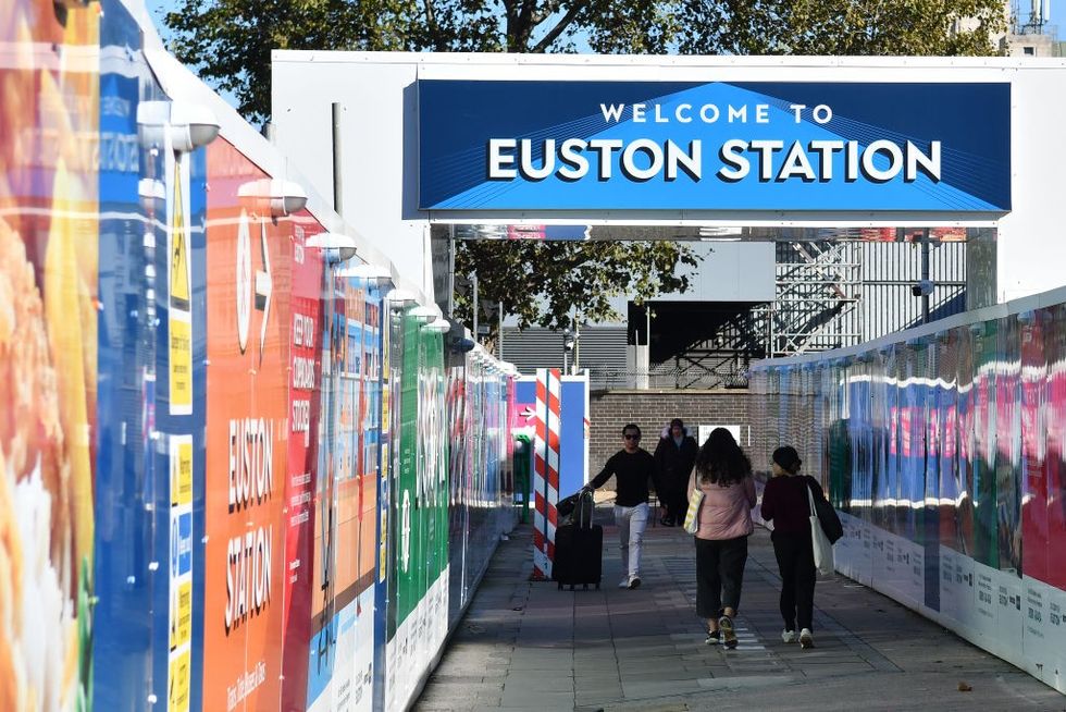 People outside Euston WStation