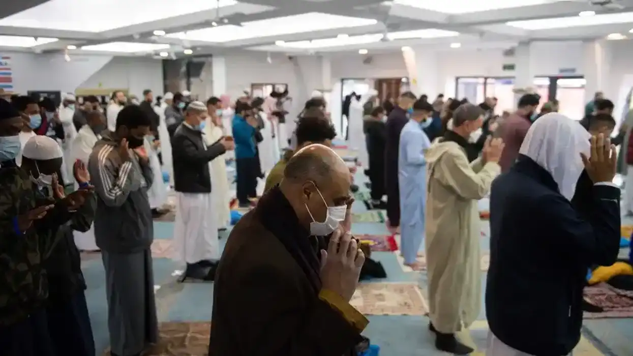 People praying in a mosque