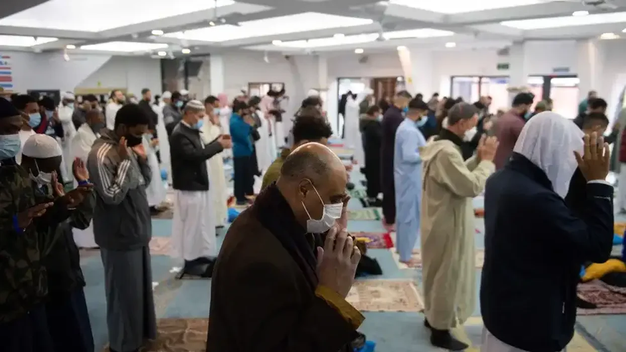 People praying in a mosque