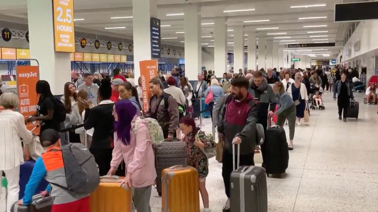 People waiting at Manchester airport