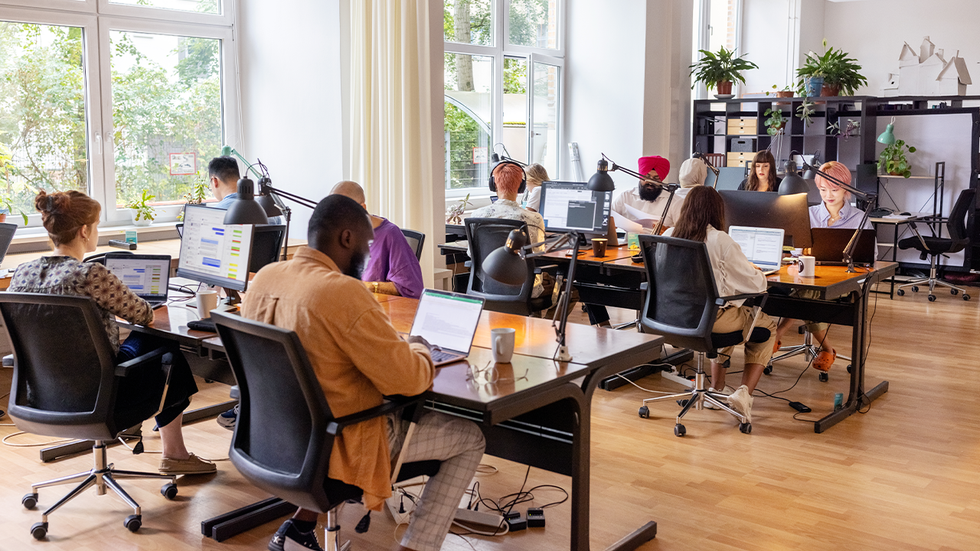 People working in an office