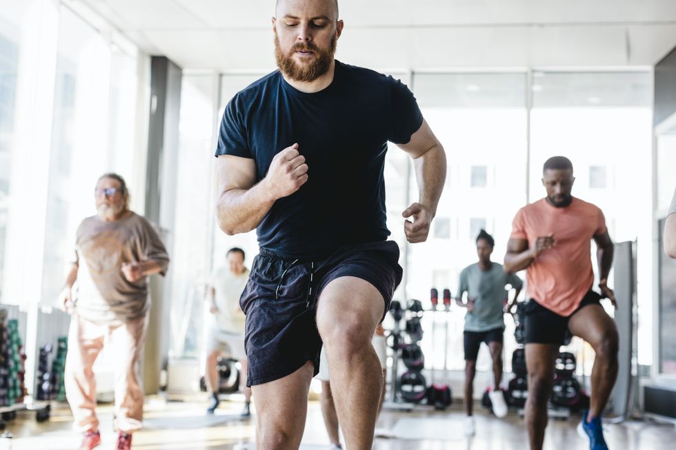 people working out in fitness class
