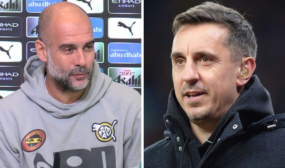Pep Guardiola and Gary Neville
