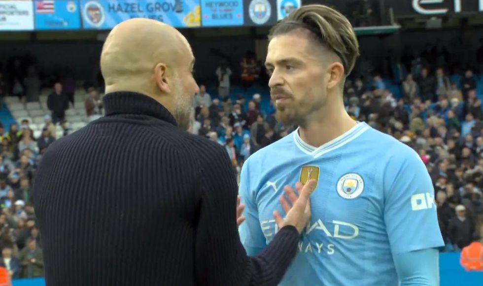 Pep Guardiola grilled Jack Grealish on the pitch after the game