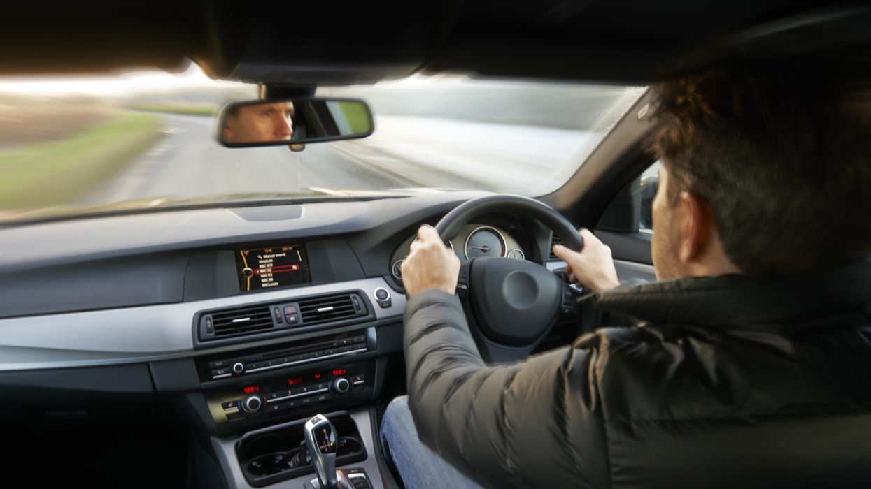 Person driving car