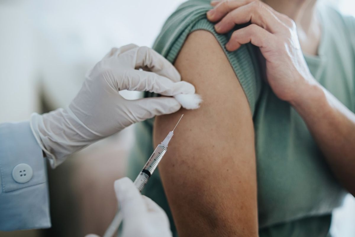 Person getting vaccine