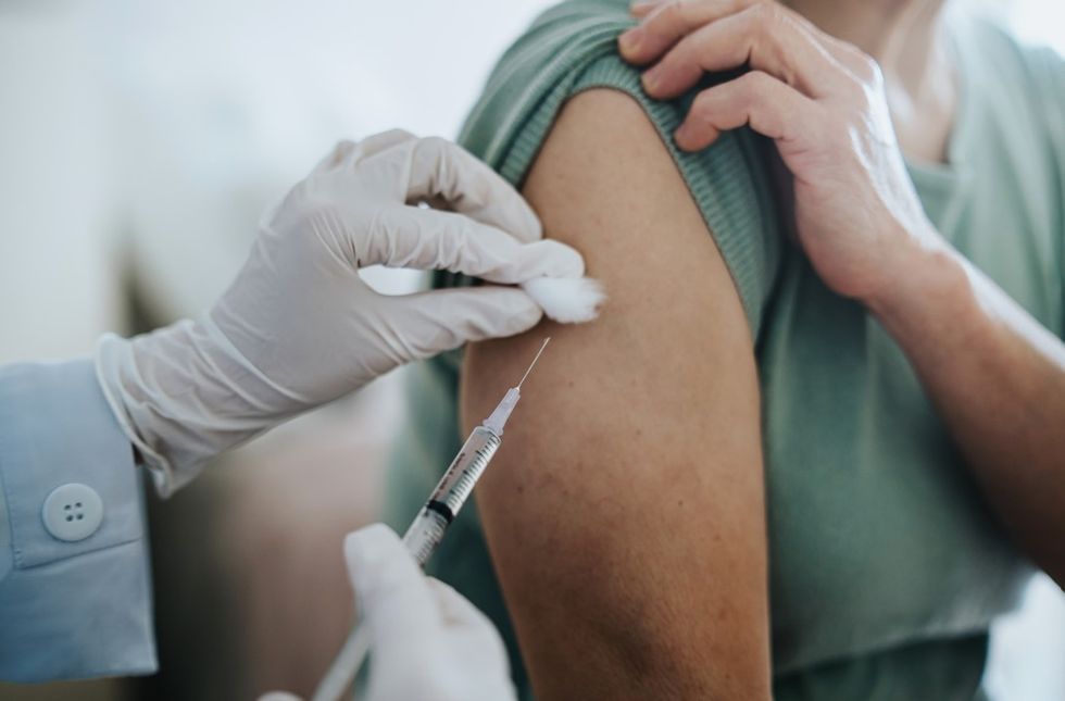 Person getting vaccine