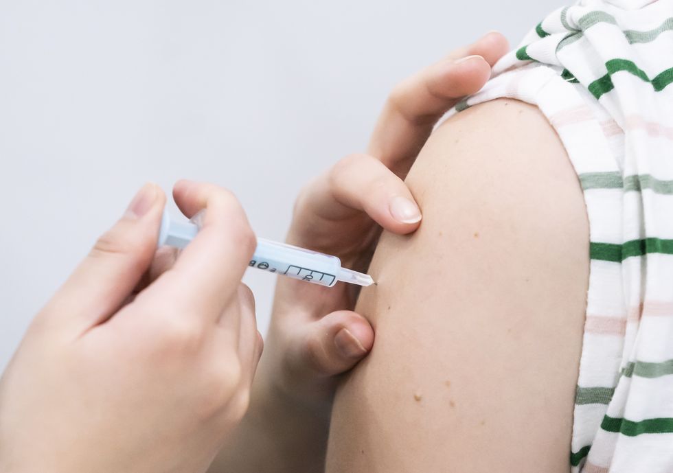 Person getting vaccine