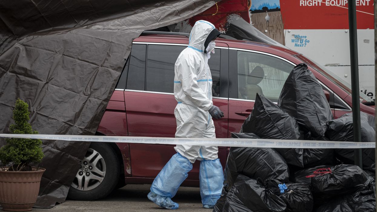 Person in a hazmat suit