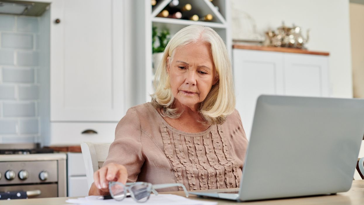 Person looks at finances