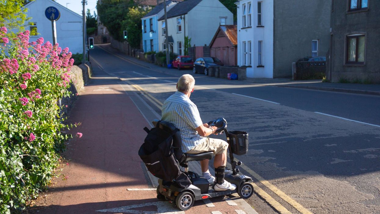 Person on mobility scooter