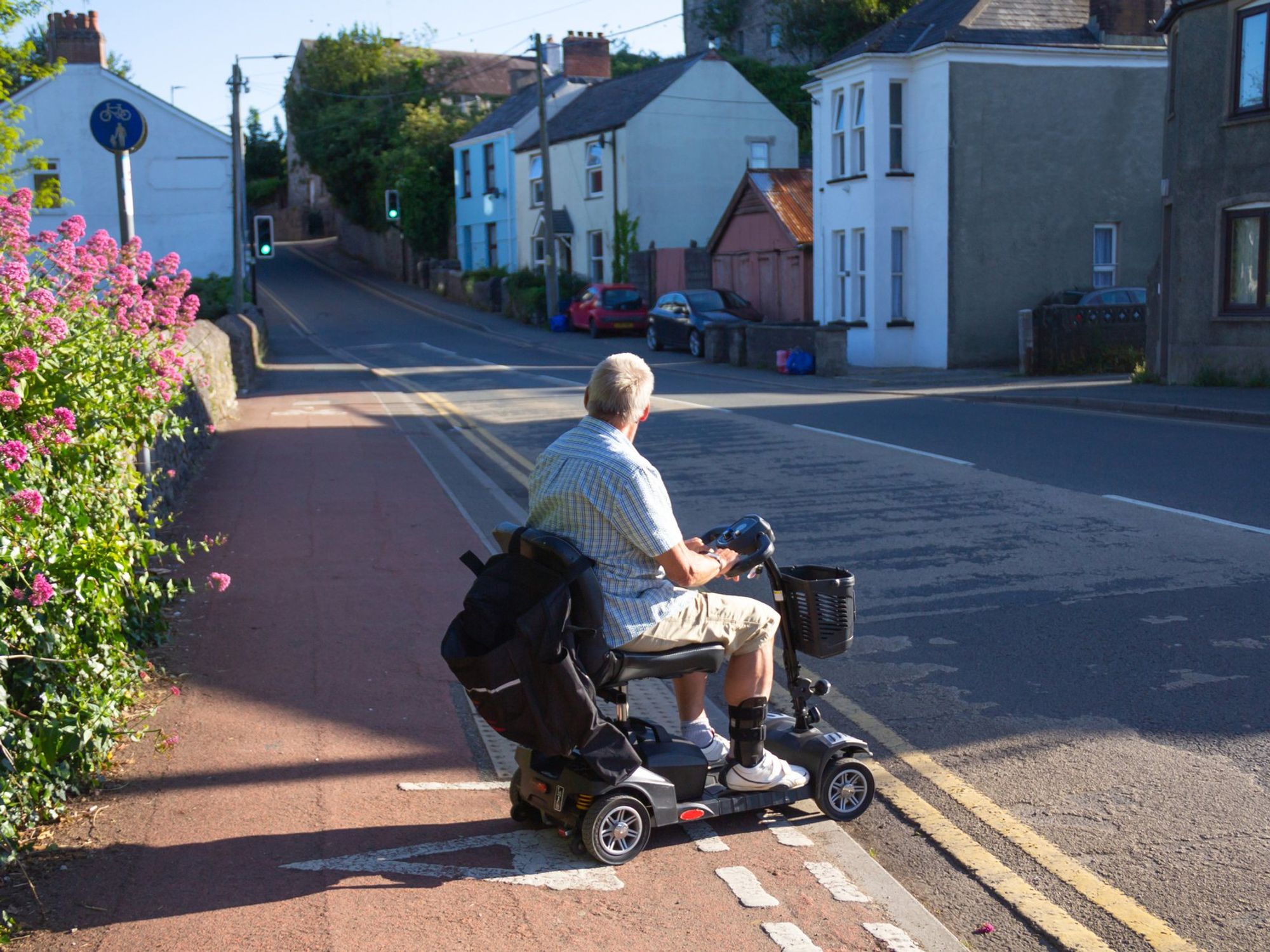 Person on mobility scooter
