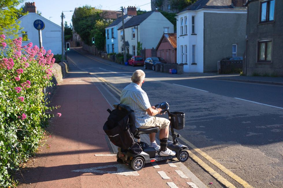 Person on mobility scooter