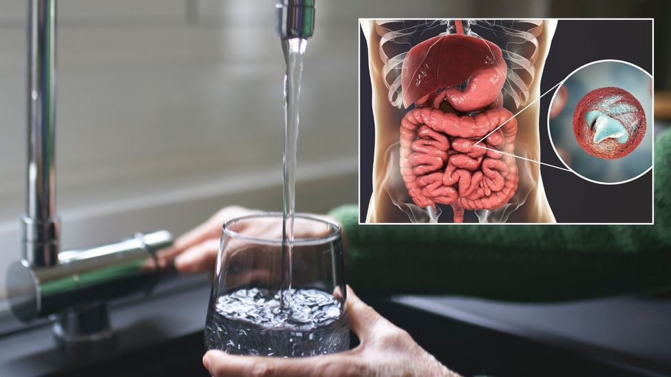 Person pouring tap water