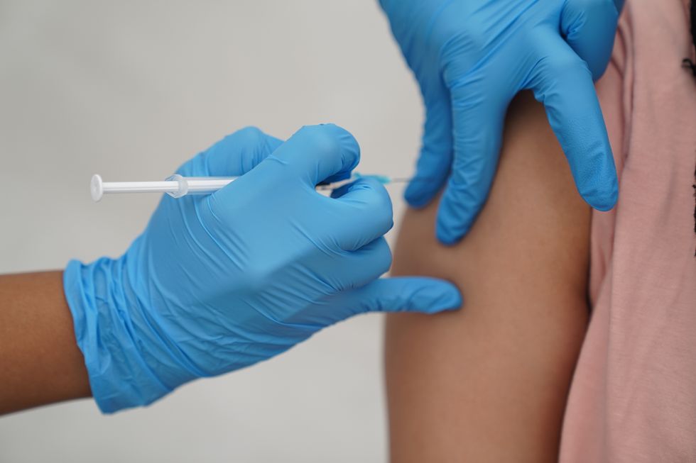 Person receives a Covid-19 vaccination